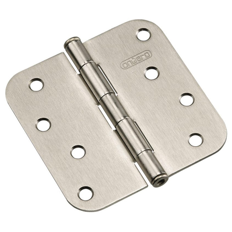 4" (102 mm) Full Mortise Butt Hinge 5/8" Radius Brushed Nick, 1 Pair